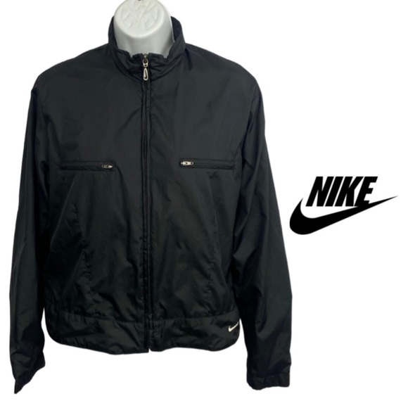 Nike Black Full Zip Bomber Jacket | Size S | Lightweight Streetwear Windbreaker - Picture 1 of 11